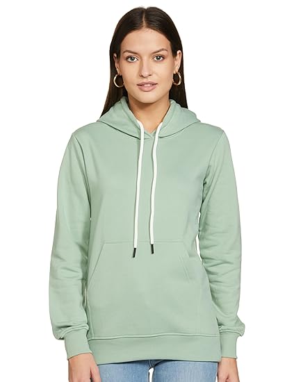 Women Sweatshirt with Hoodies, Fleece Material Full Sleeves Jumper Women Winter Wear, Hooded Neck Regular Fit Long Sleeve Womens Sweatshirt, Winter Wear for Women