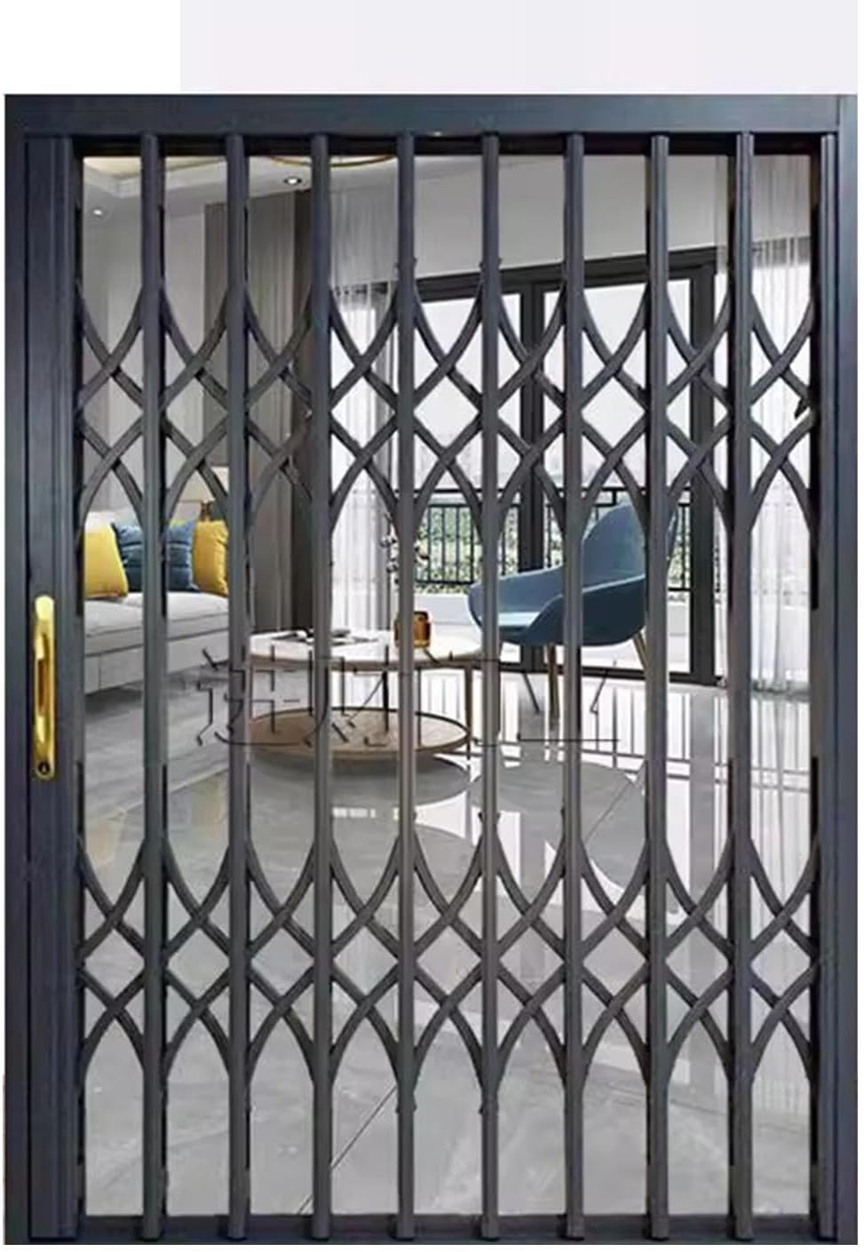 Foldable Window Security Bars, Aluminum Alloy Anti-Burglary Fences with Key Lock, 80x150cm (31.5x59.1in) for Outdoor Loft & Shed Protection