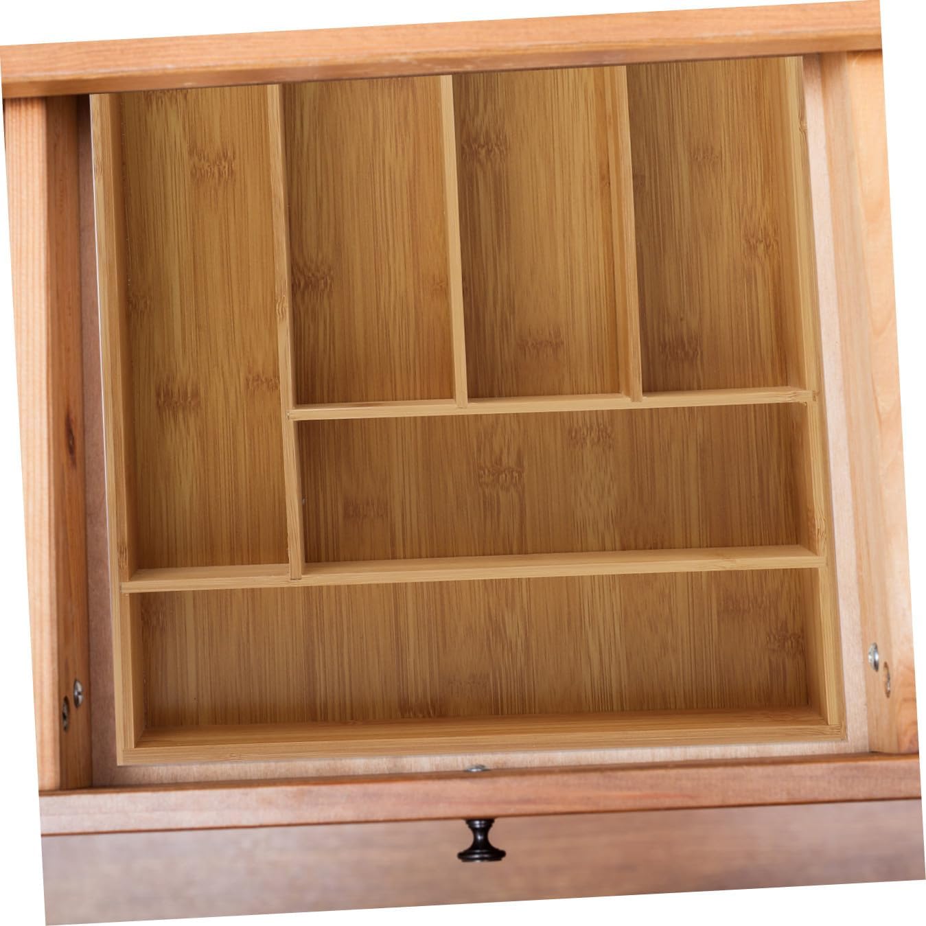 SECFOU Drawer Organizer Storage Box with 6 Compartments, Cutlery and Tableware Tray, Kitchen Silverware Holder for Utensil and Flatware Storage