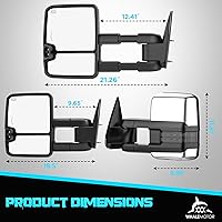 Vista 7 de Espejos de remolque con calefacción ahumada compatibles con Chevy Silverado GMC Sierra 2003-2006 (clásico 2007) 1500 2500 3500, espejo lateral