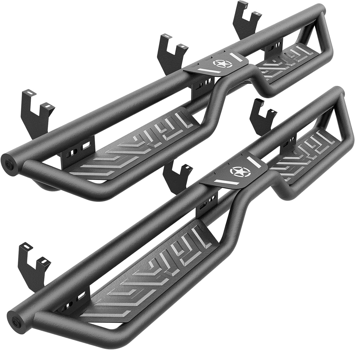 Running Board Side Steps Compatible with 2017 2018 2019 2020 2021 2022 2023 2024 2025 Honda Ridgeline Crew Cab, Heavy-Duty Steel Two Stairs Design Bolt-on Nerf Bar Step Bars