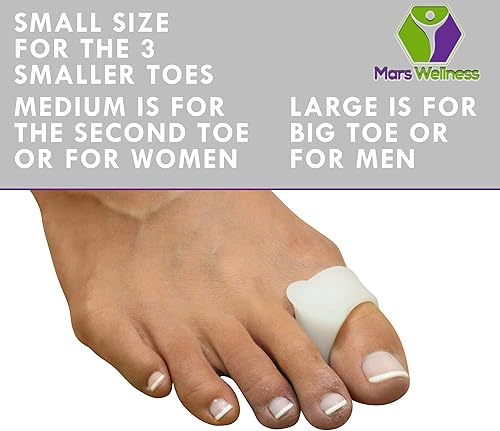 Miniatura 2 de Mars Wellness Separador de dedos de gel y espaciadores de dedos de los pies, juanetes, dedos en martillo, dedos superpuestos, esparcidor de dedos y