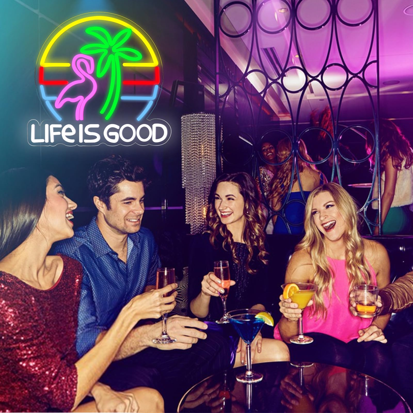 Flamingo Neon Schild Palme Bier Bar Neon Lichter für Wand LED Neon Licht Zeichen für Home Bar Cart Sommer Strand Restaurant Mann Höhle Bier Cafe Bistro Club Party Décor