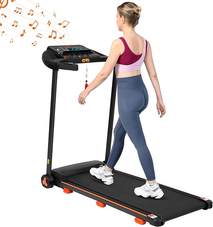 Caminadora Plegable Merax Inclinable, 300 lb, 2.5HP, Bluetooth miniatura 2