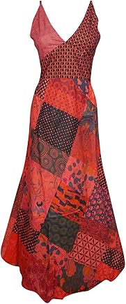 Women's Red Sexy V Neck Maxi Dress Sleeveless Spaghetti Straps Cocktail Party Dresses S/M