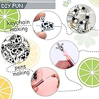 Vista 4 de 10 cuentas focales de silicona de vaca negra para bolígrafos, llaveros y más