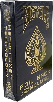 Bicycle Rider Back MetalLuxe Playing Cards. Gold Foil Edition