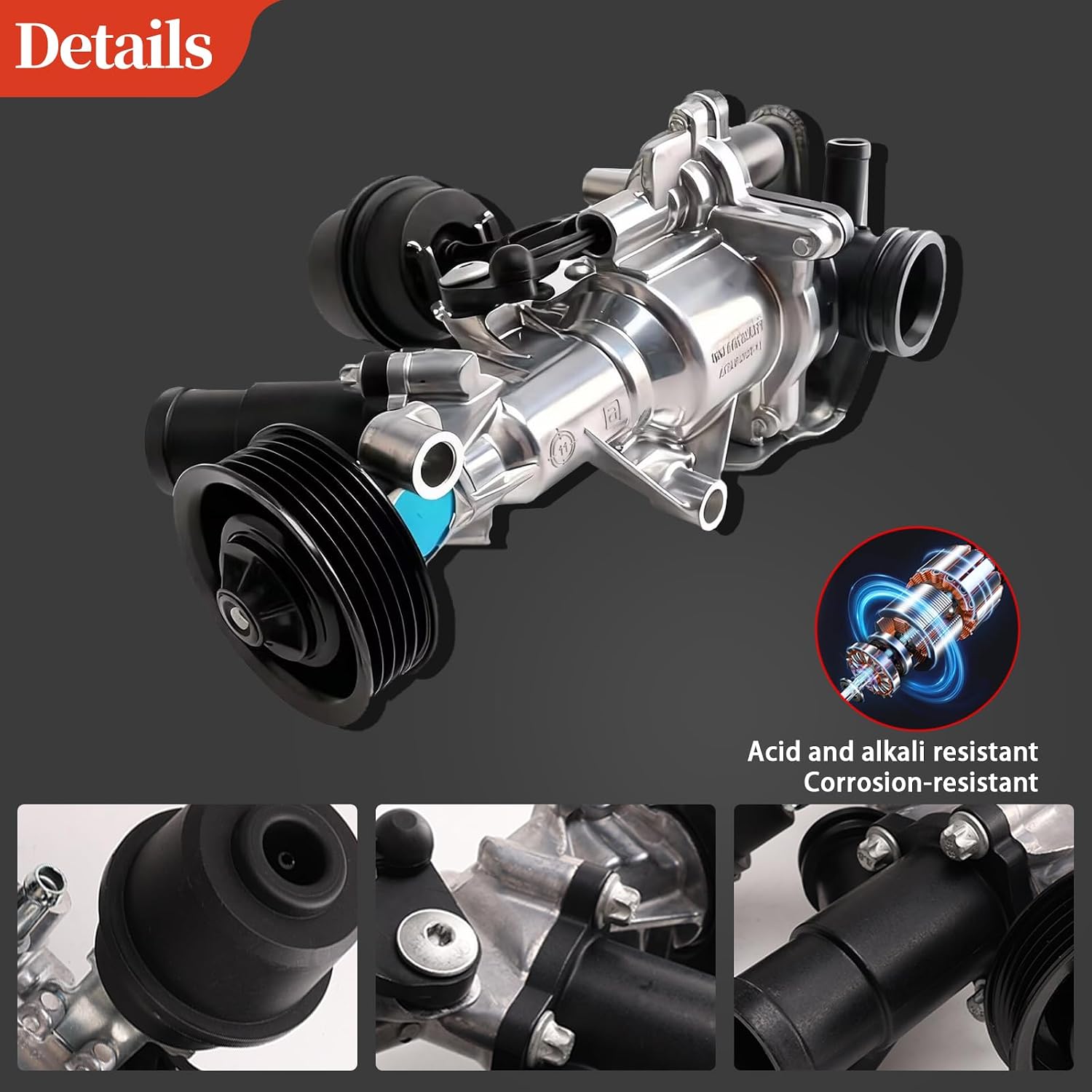 Engine Water Pump for Mercedes - Benz GLA 250 4Matic (2015-2020), GLA 45 AMG 4Matic (2015-2018), CLA 250 4Matic (2014-2019) 2.0L L4, OE# 2702000800 2702000000