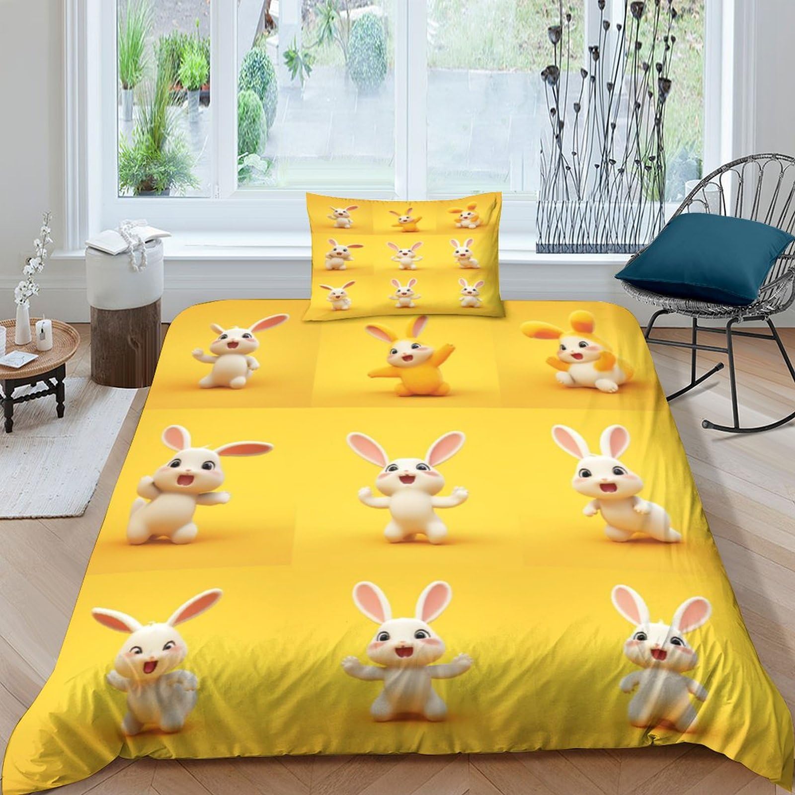 Parure de lit anti-allergie avec couette souple zippée