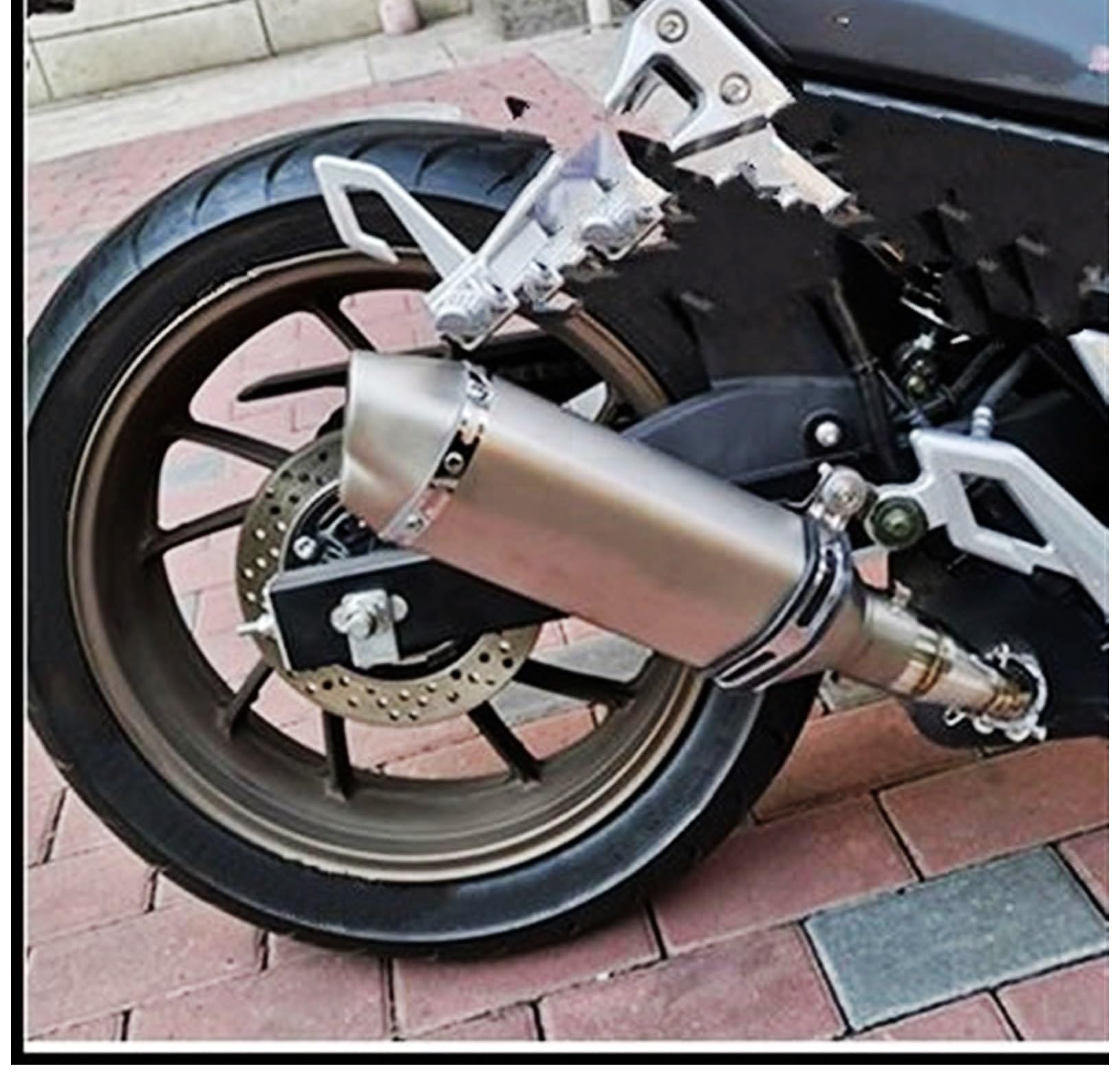 Tubo di Scarico Moto Doppio Foro Lato Sinistro Destro Silenziatore Per FZ1 FZ8 FZ6N R1 R3 R25 Tubo di scarico moto