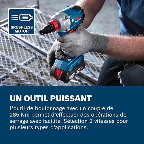 Bosch Professional 18V System Tournevis à percussion sans fil GDX 18V-285 (2x GBA 18V 2.0Ah incl., Bivolt GAL 18V-20, malette MPP) - 3