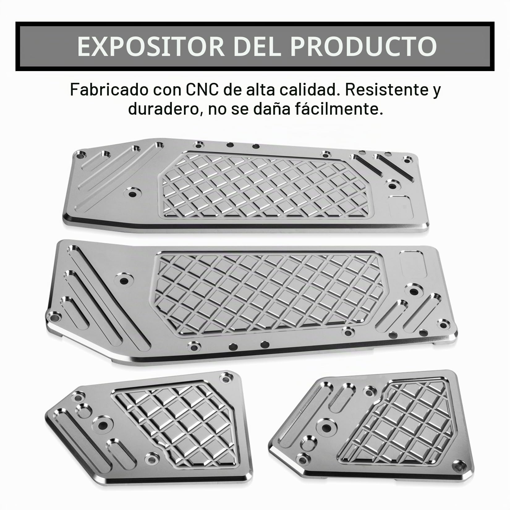 Estriberas Delanteras para ADV 350 2022 2023 2024 2025, PSLER Pedal de Conductor Accesorios Decorativos de Aluminio CNC para Moto(Plata)