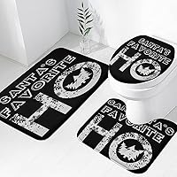 Vista 15 de Tapete de baño de 3 piezas de otoño con diseño de calabaza, color azul y verde, hojas de arce, cosecha, decoración de Acción de Gracias, juego