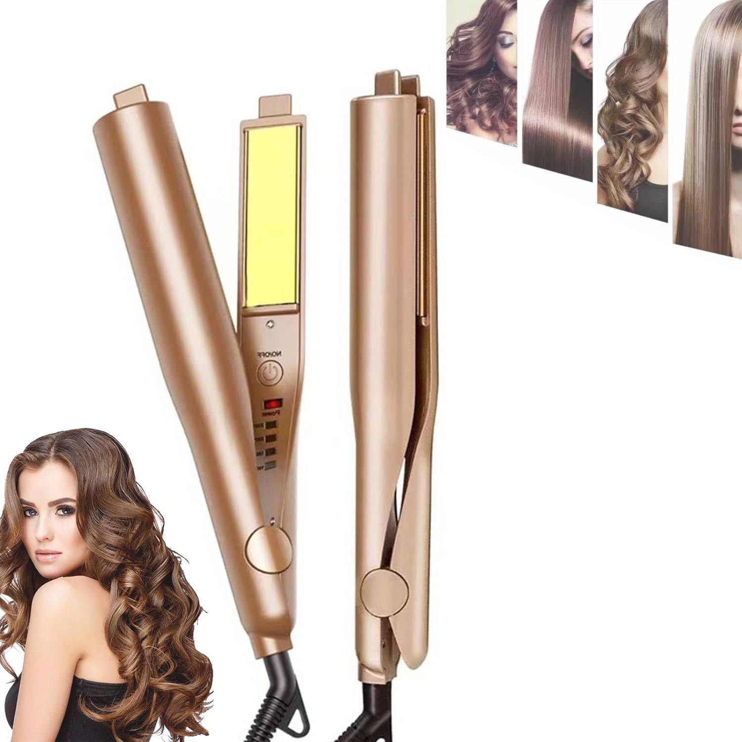 2in1 Hair Straightener Spiral Wave Curler,Hair Straightener and