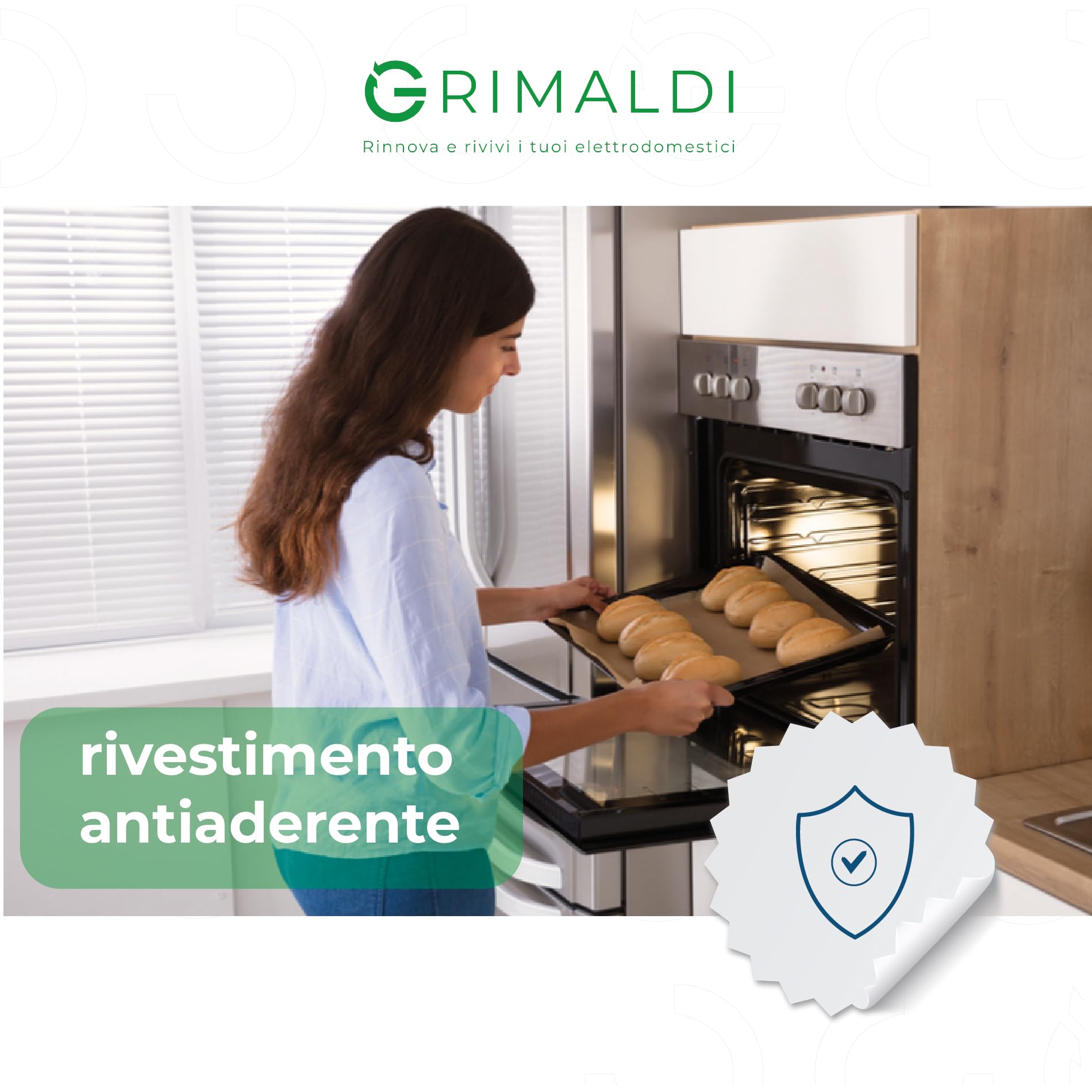 G GRIMALDI Leccarda Teglia Forno adatta a BOSCH compatibile misure 465x375x300 mm smaltata nera