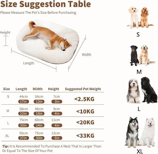 Foto 3 de 7 de PETCUTE Cama para Perros y Gatos,Mullida y Lavable,Camas Antiestres Perro,Colchon Cojín Perro Grande,Colchón…