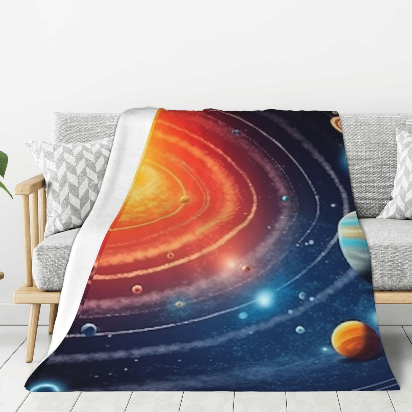 Couverture polaire galaxie 127x100 cm en flanelle douce pour lit et canapé