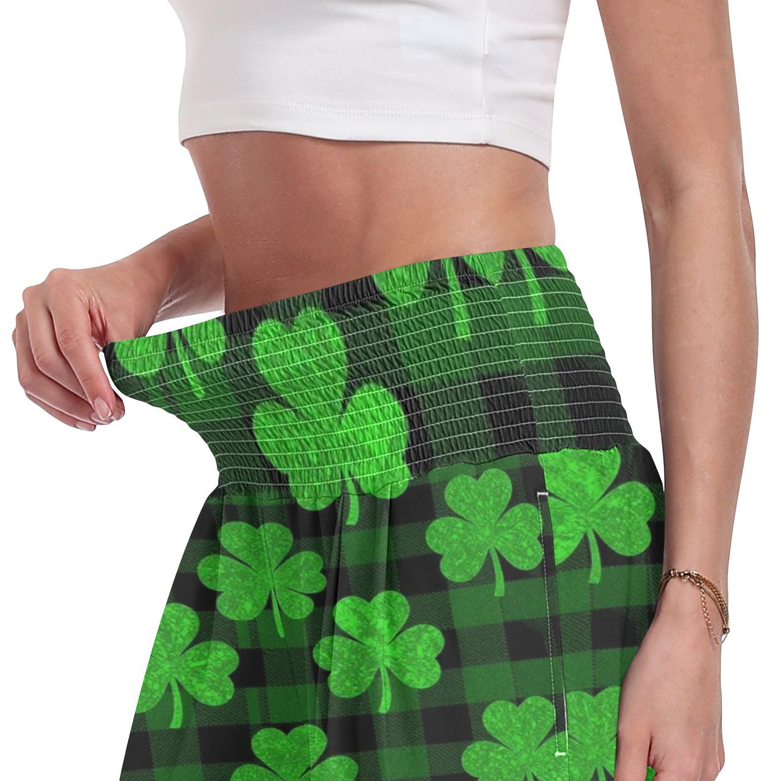 Green Shamrock - Pantalones ligeros de verano para mujer