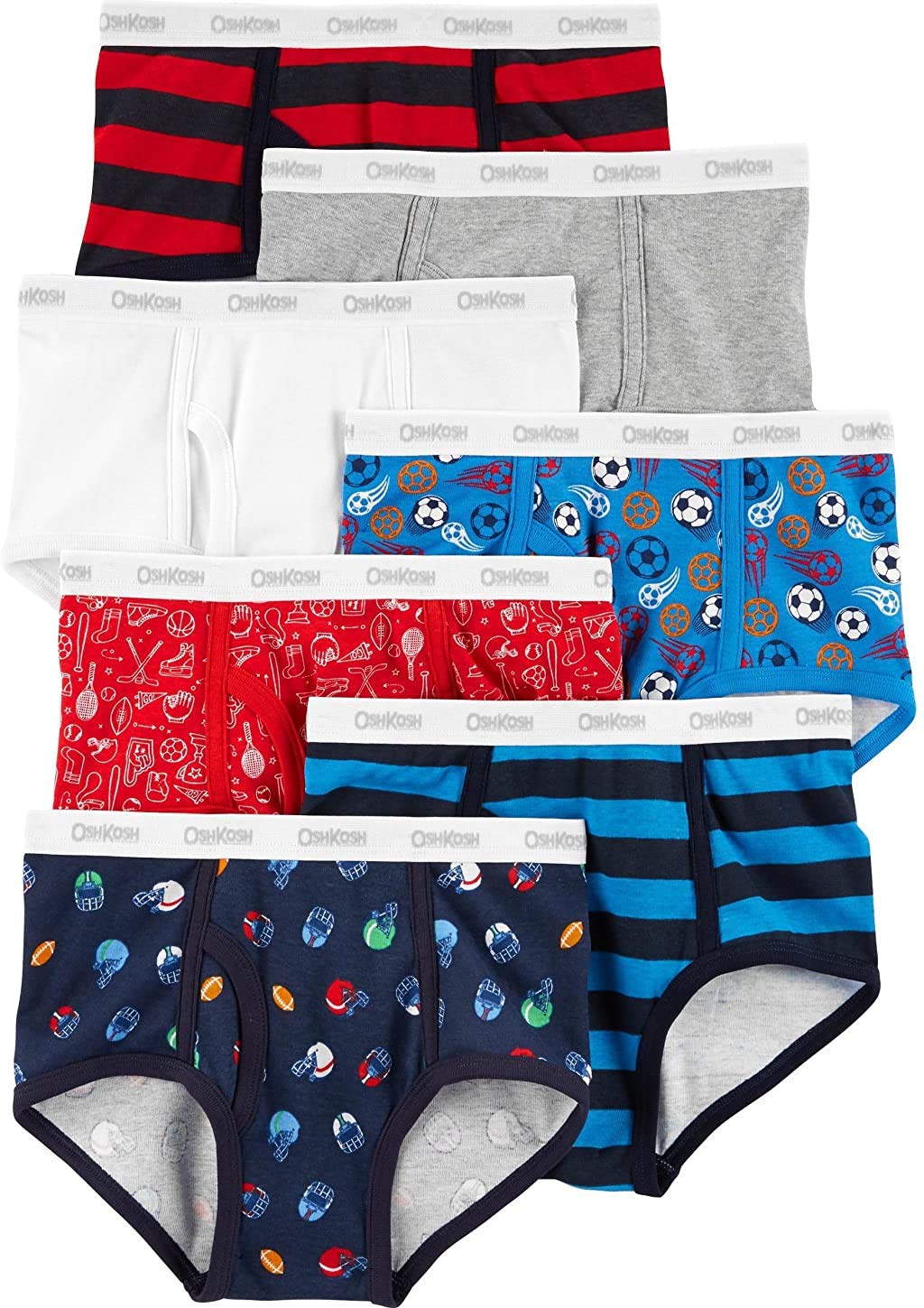 OshGosh Paquete de 7 calzoncillos de algodón para niños grandes