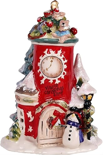 Blue Sky Clayworks 15597 Village Christmas Shop - Casa de velas, 8.7 pulgadas de longitud