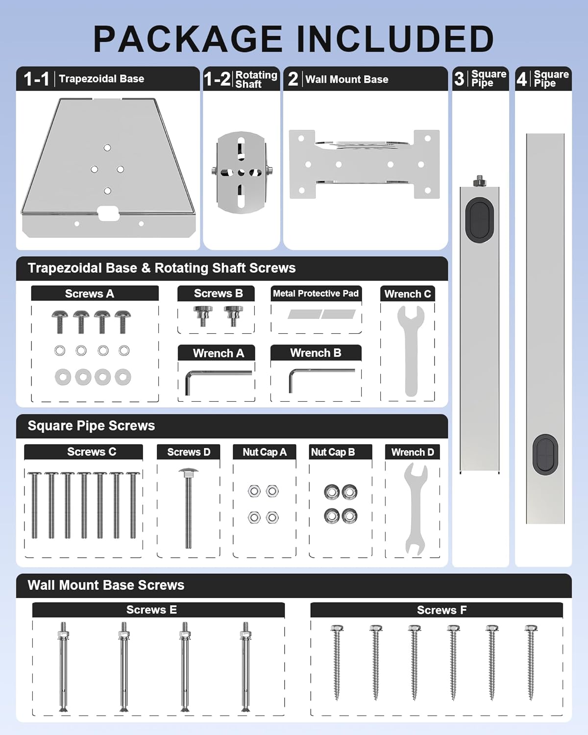 Fit for Starlink Wall Mount Stainless Steel, Adjustable Mounting Kit Roof/Pole Mount Accessories for starlink, fit for Starlink V3 Standard Dish