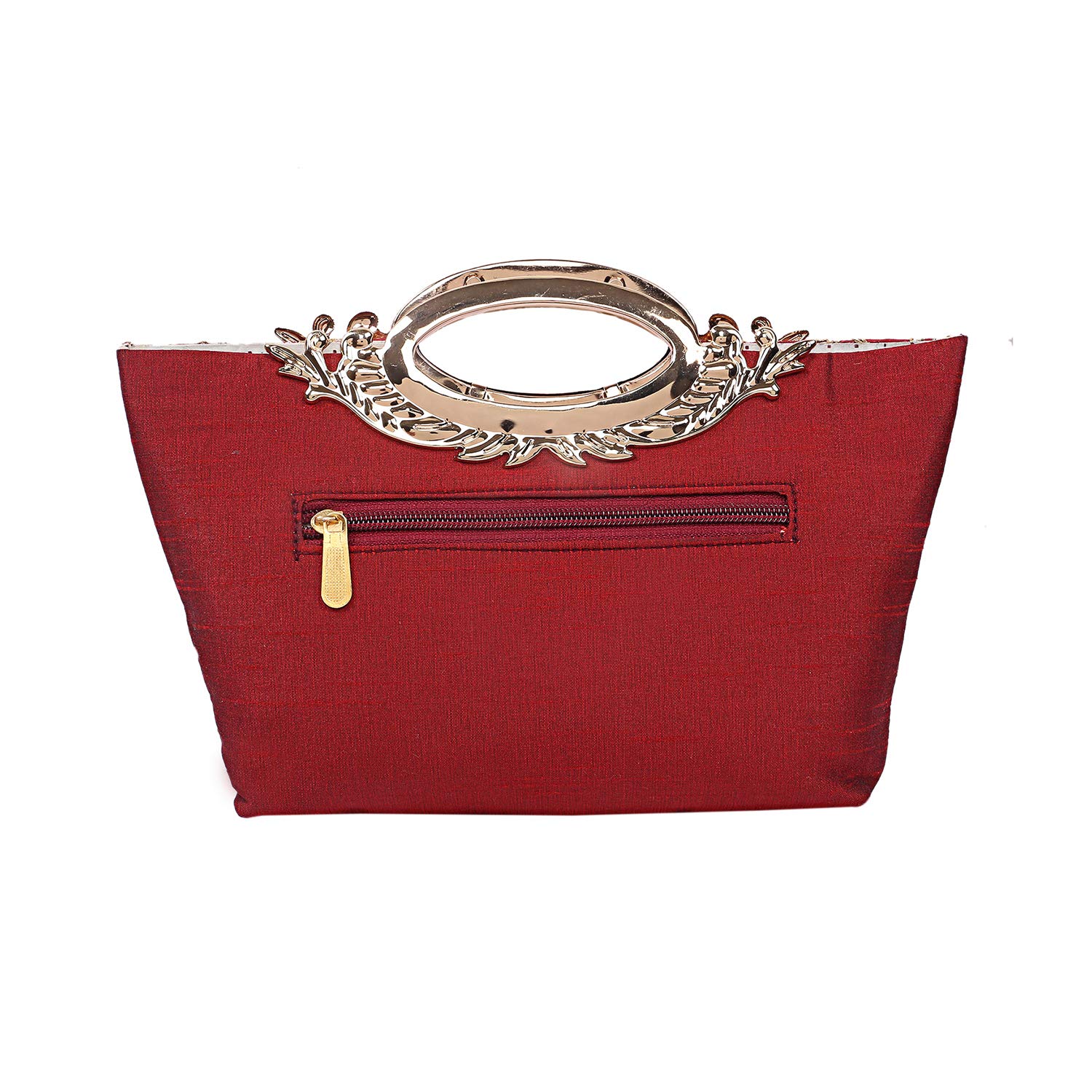 Kuber Industries Silk Clutch Ladies Handbag (Maroon) -CTKTC8792 - Image 4 thumbnail