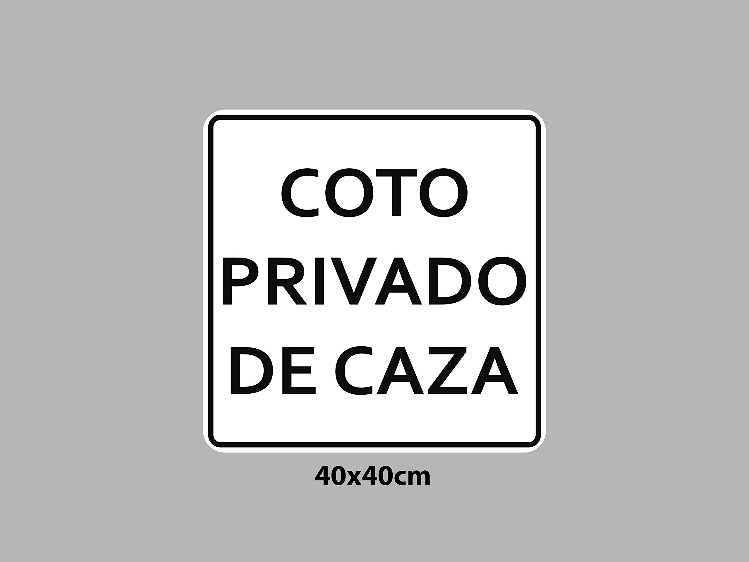 Oedim Pack 10 Señal de Coto Privado de Caza | 40x40cm | Finca Privada, Coto Privado, Caza Activa | Señaletica en Material Aluminio Blanco Resistente de 3mm | Duradera y Económica
