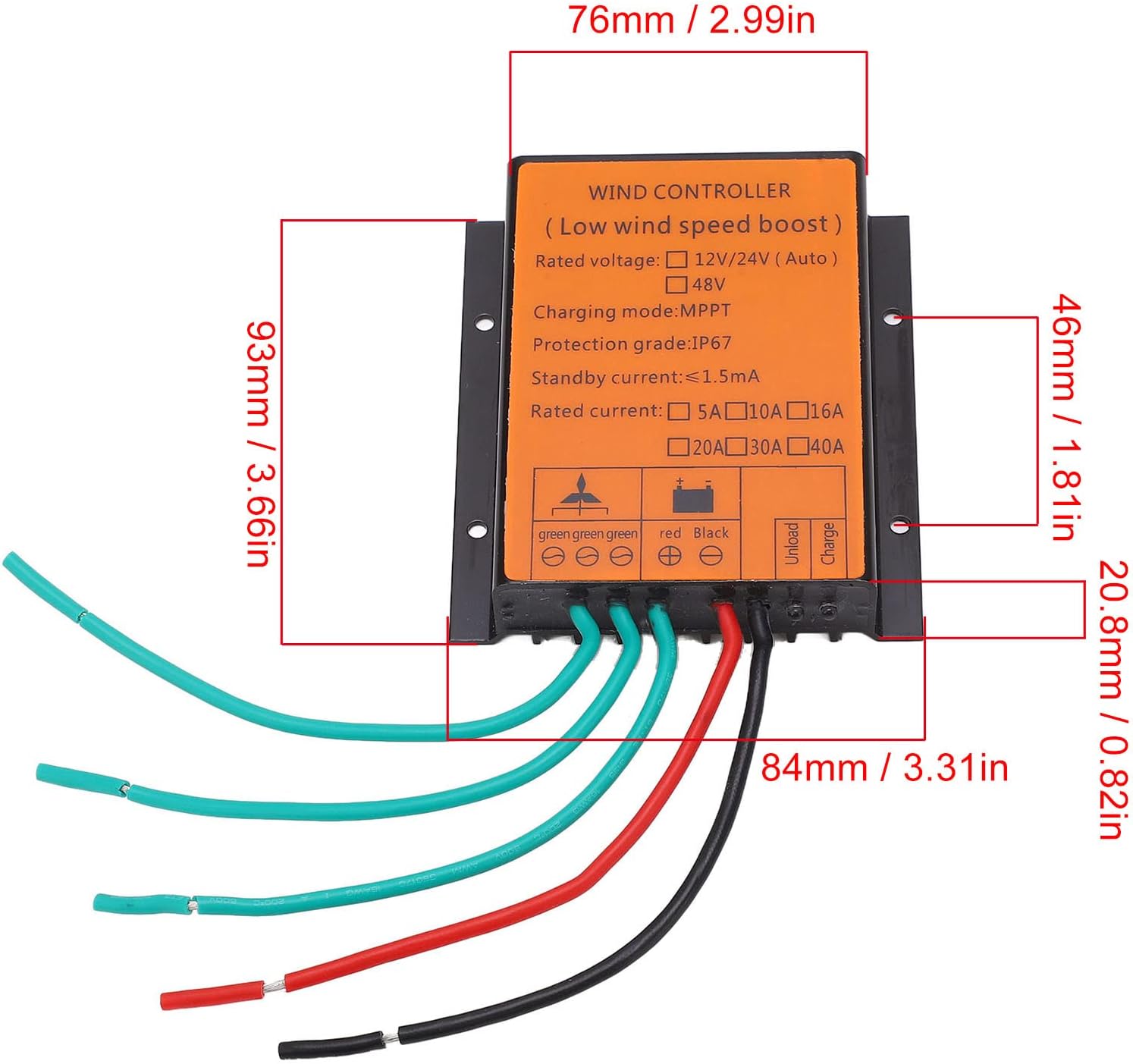Wind Turbine Controller HIGH Efficiency MPPT SMART Charging for Gel Battery 48V (300W)