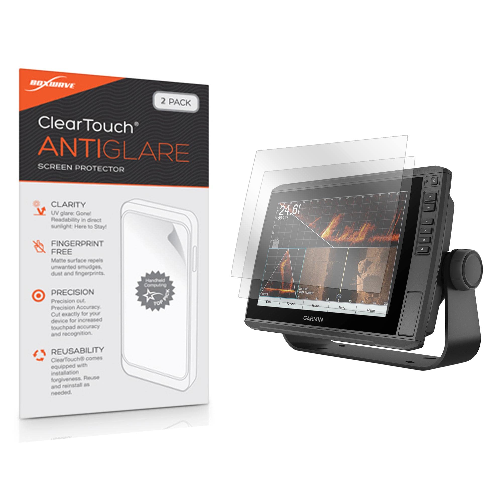 BoxWave Screen Protector Compatible with Garmin echoMAP Ultra 106sv - ClearTouch Anti-Glare (2-Pack), Anti-Fingerprint Matte Film Skin