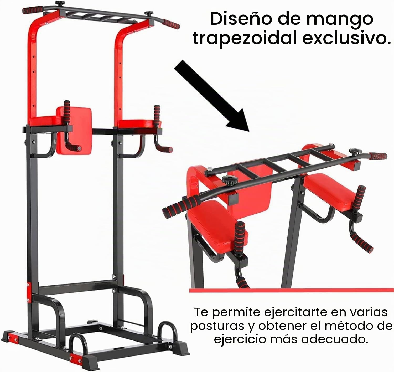 TLGREEN Barra de dominadas multifuncional, entrenamiento de fuerza, fitness en casa, altura ajustable, con agarre para flexiones, entrenamiento de fuerza múltiple, capacidad de carga de hasta 150 kg