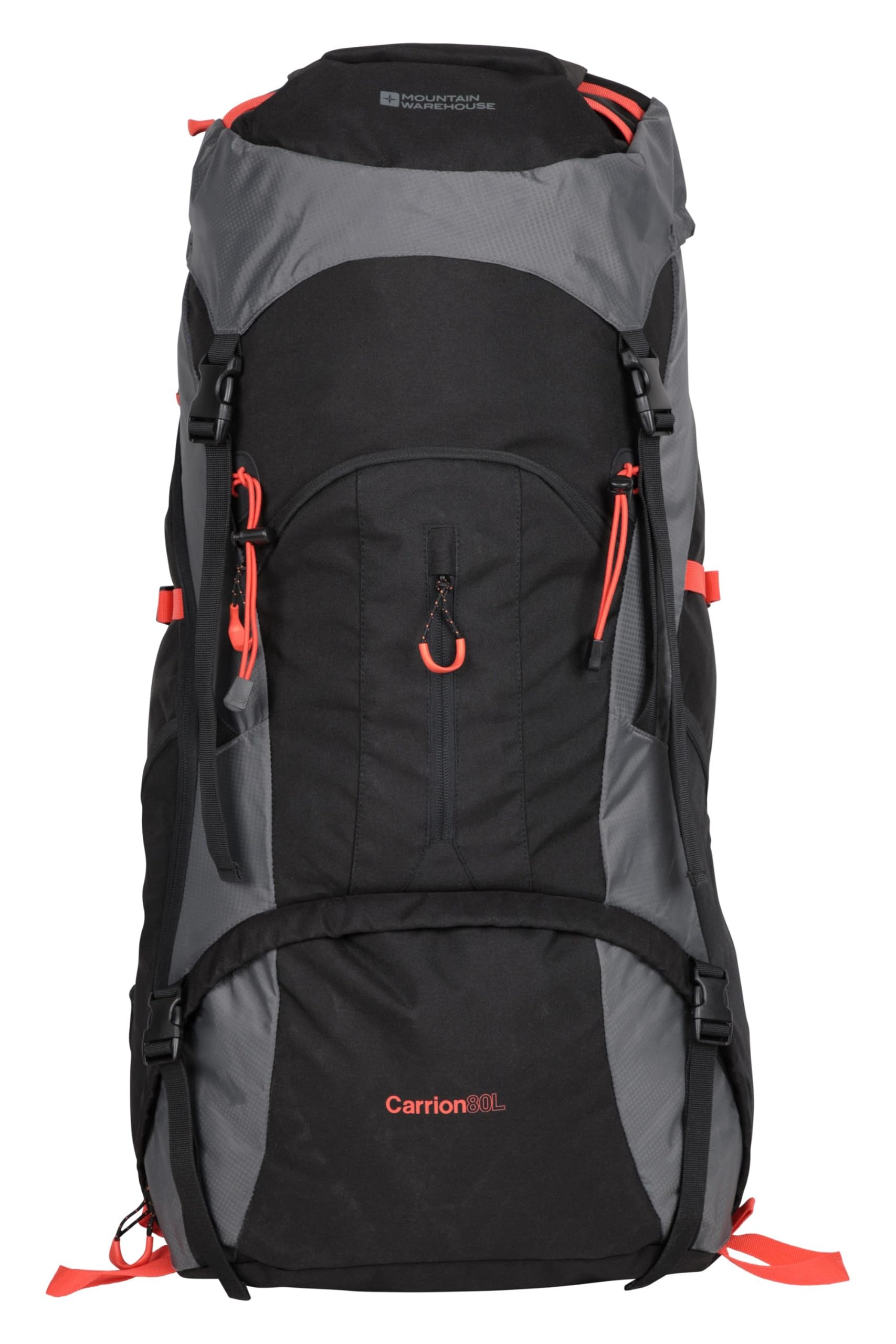 Mountain Warehouse Carrion 80L Rucksack - Soft Travel Backpack, Breathable Daypack