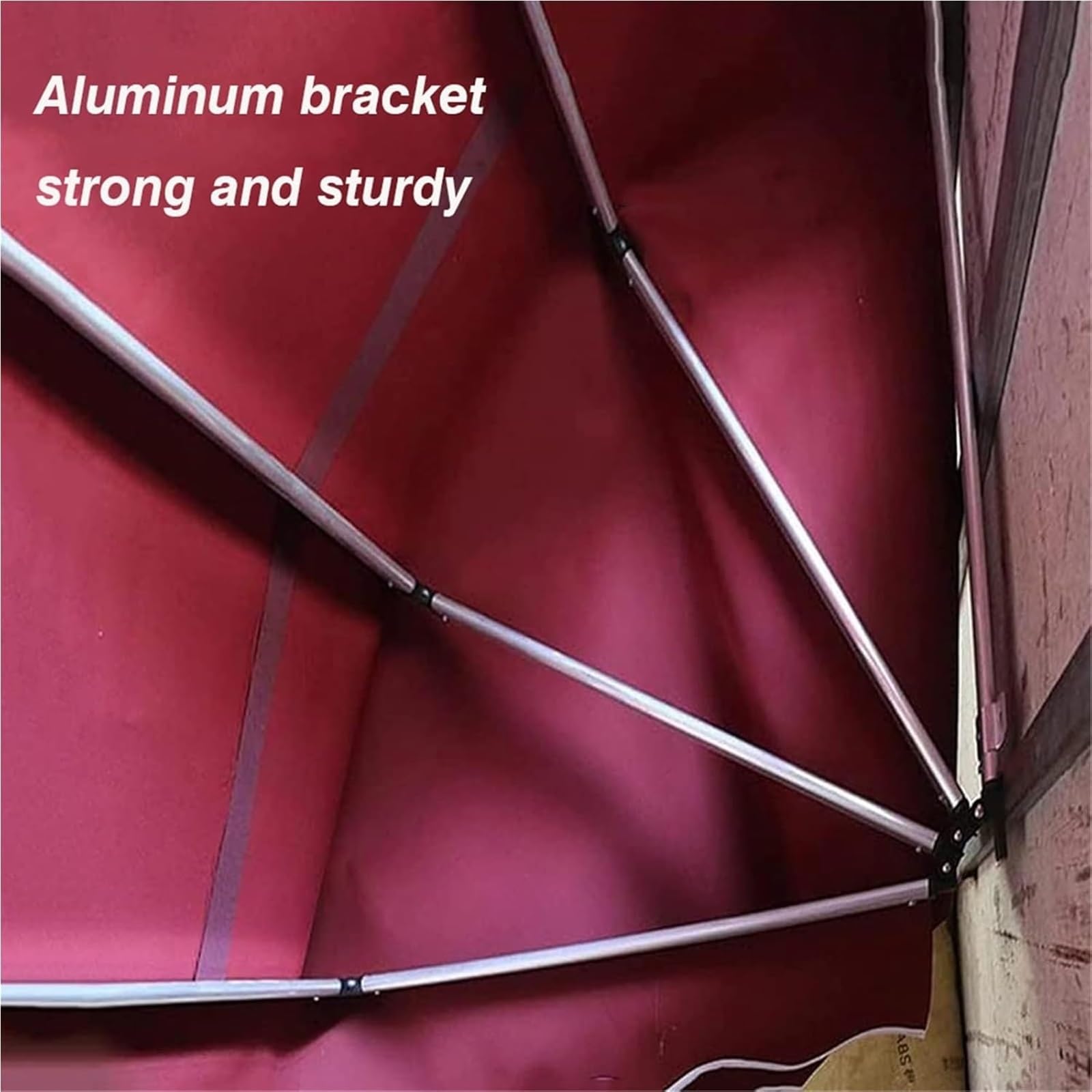 Store banne Auvent courbé français Rouge, dôme en Toile Pliable avec Cadre en Aluminium, idéal for Les cafés et Restaurants, 1 m de L auvent(0.8m)