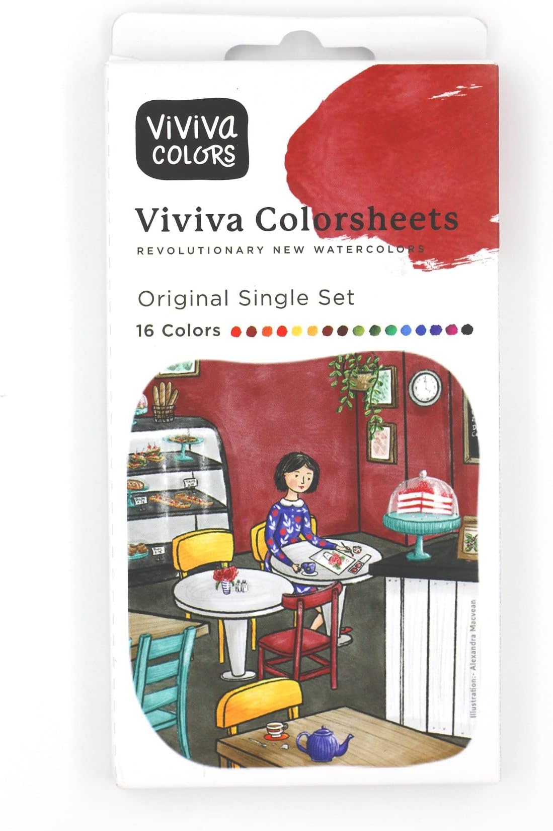 Coloursheets, Original Single Set, 16 Vibrant Watercolours, for Outdoor and Travel, VV276000
