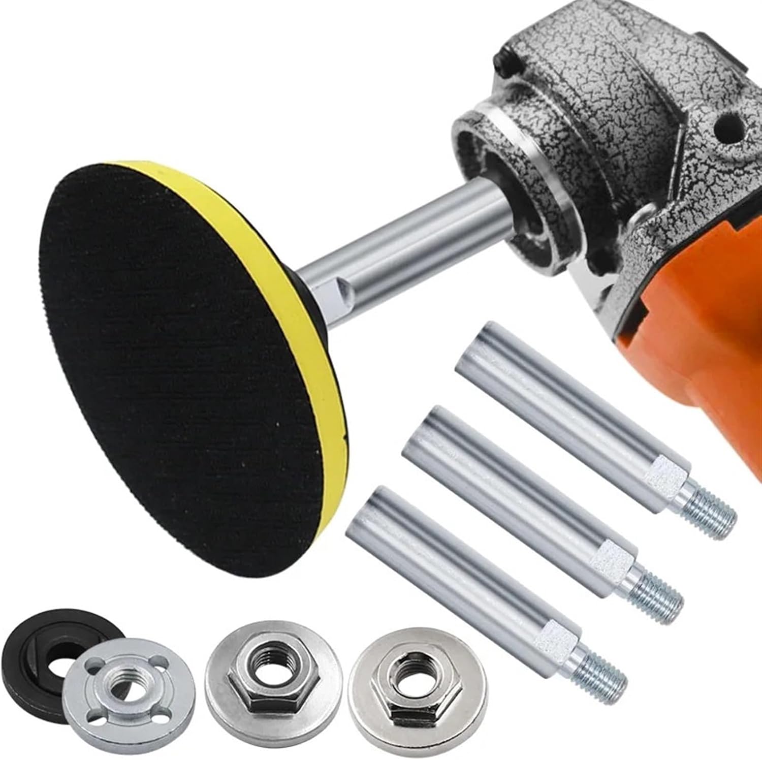 Adapter for Angle Grinder Angle Grinder Holder Thread Adapter Angle Grinder Lengthen Connecting Rod with Nuts for Rotary Angle Grinder Extension Polishing(E)