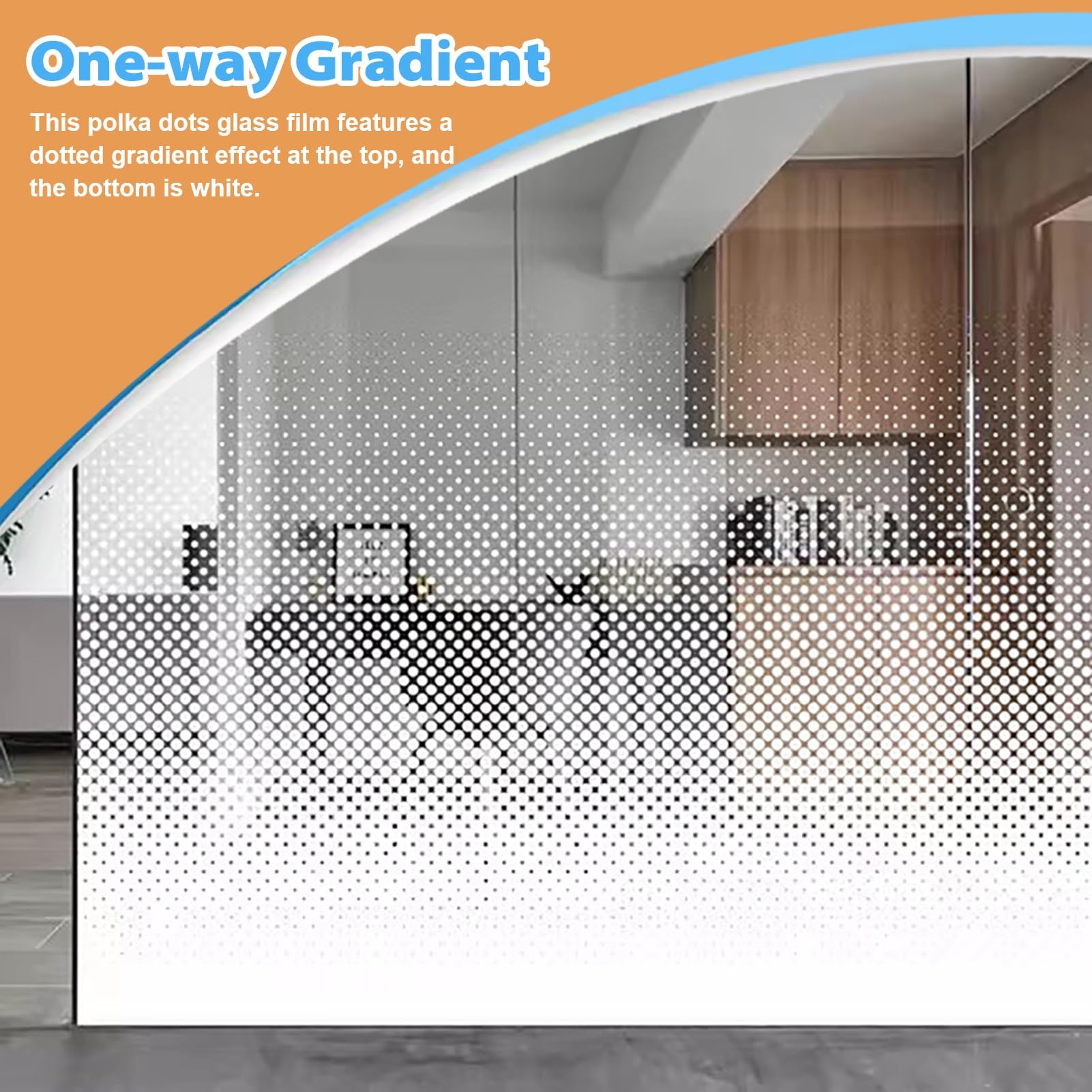Vinilo Ventana Privacidad Láminas Autoadhesivas de Vinilo para Ventanas con Diseño de Puntos para Mayor Privacidad, Láminas de Seguridad para Puertas de Vidrio de Duchas(283x60in/720x152cm)
