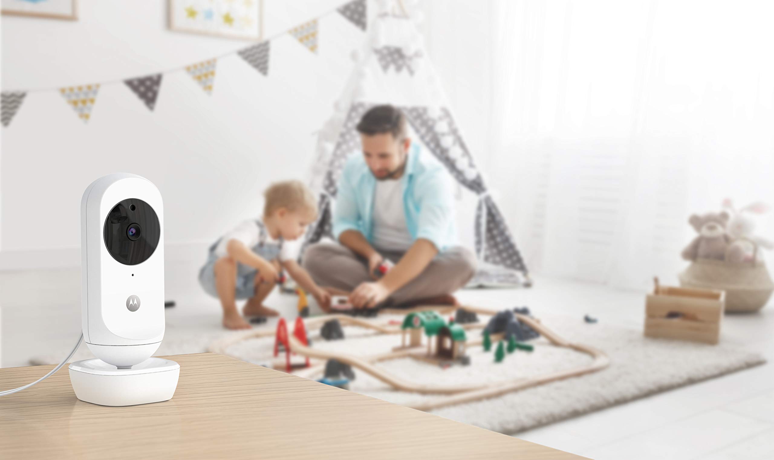 Motorola Nursery Ease 35 - Baby Monitor con fotocamera, display video baby monitor da 5,0", visione notturna, comunicazione bidirezionale, ninna nanna, zoom, monitoraggio della temperatura ambiente,