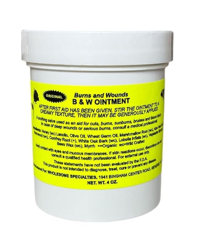 B W Ointment Burn Wound Natural Burn Salve Amish Made Burn Salve Burn Relief - 4oz