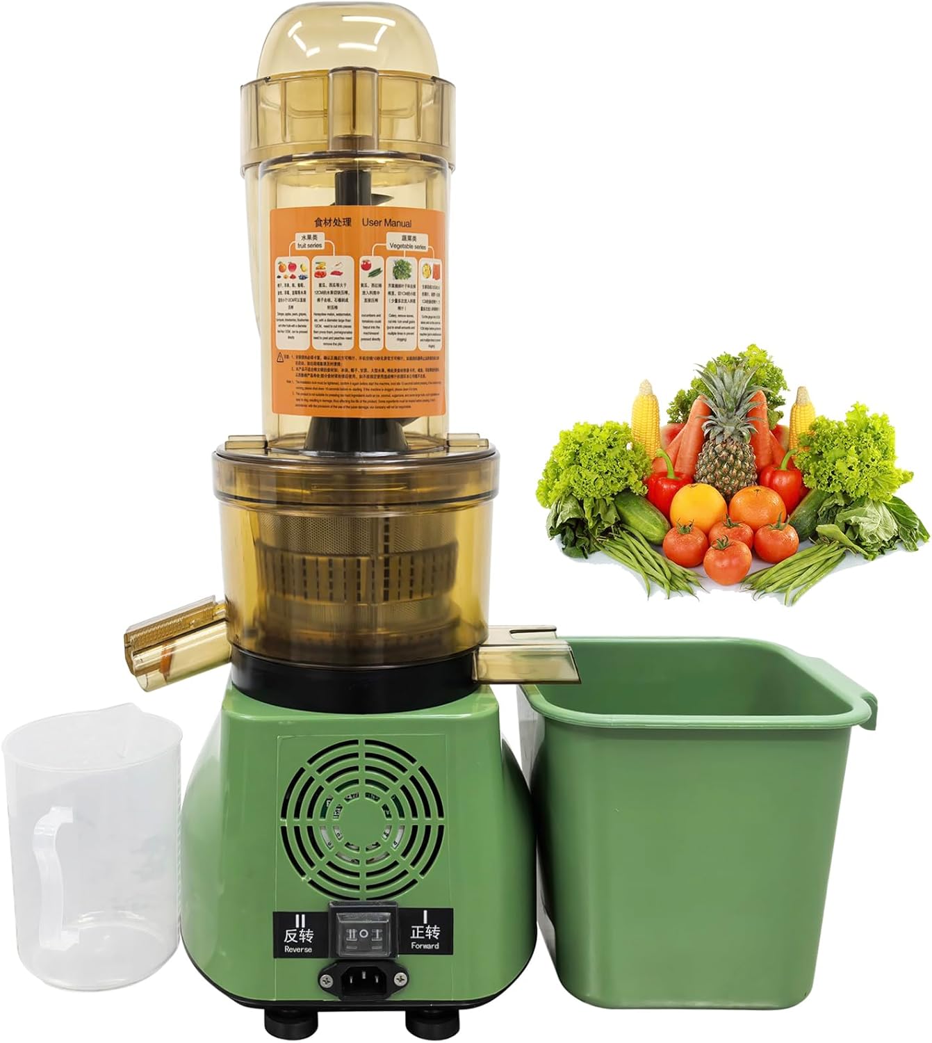 Cold Press Juicer Machine for Fruit and Vegetable, 500W Electric Slow Masticating Juicer, Vegetables and Fruits Juice Extractor - 98% High Juice Yield, Reverse Function, Easy to clean