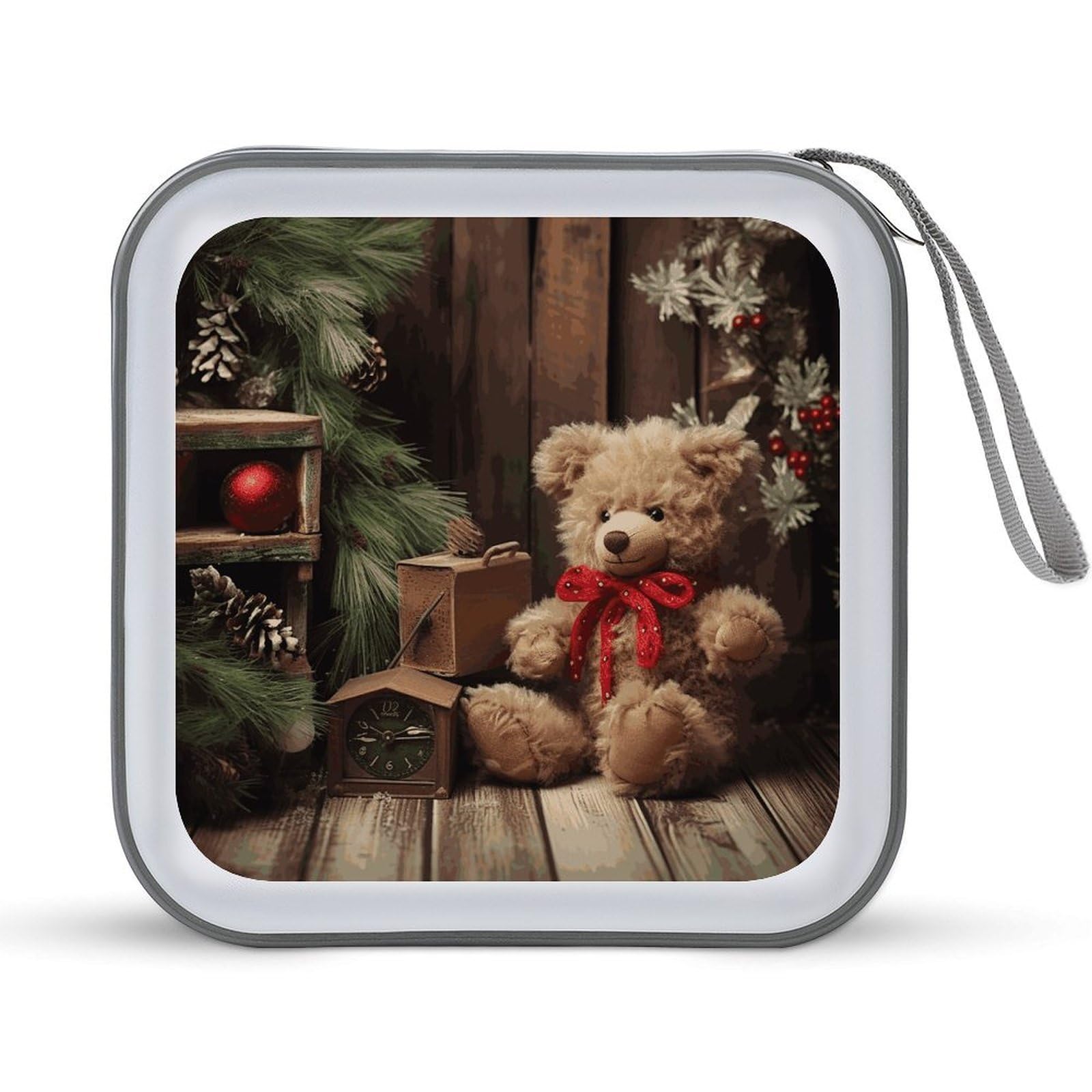 Porta CD ligero para coche con diseño navideño y organizador de 40 DVD