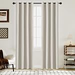 H.VERSAILTEX Linen Textured Curtain 84 Inches Long for Bedroom/Living Room Thermal Insulated Grommet Linen Look Curtain Drapes Primitive Textured Burlap Effect Window Drapes 1 Panel - Ivory