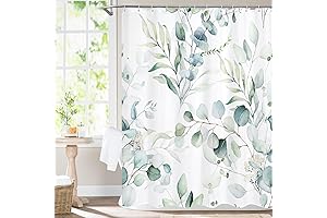 MitoVilla Sage Green Botanical Shower Curtain