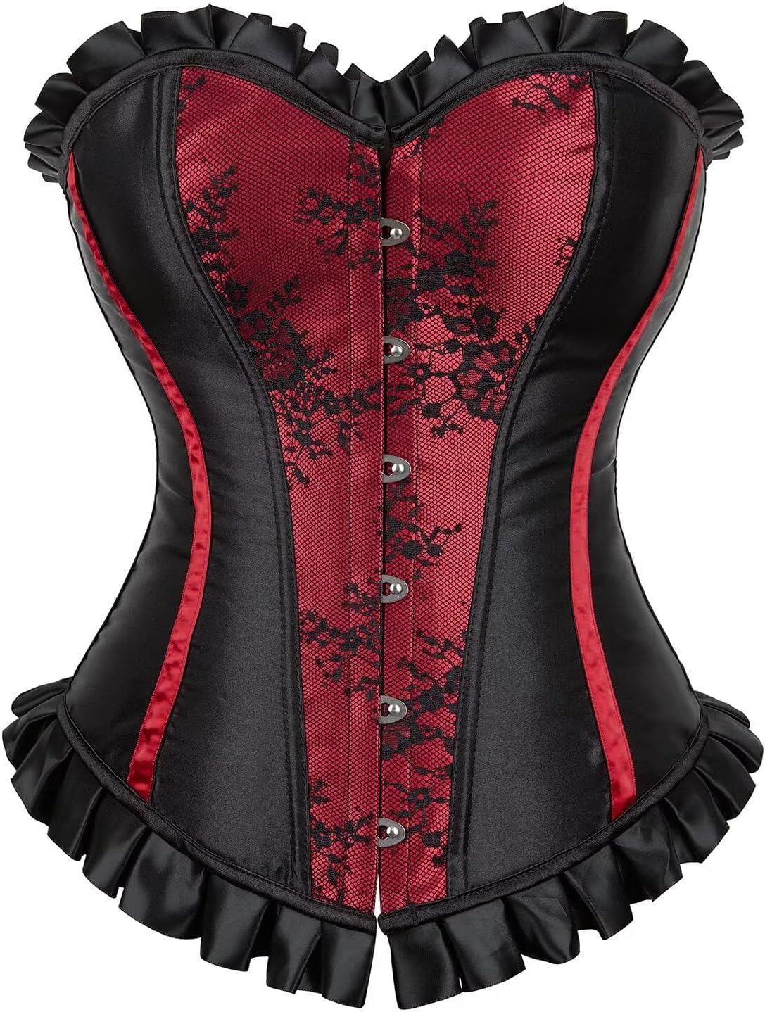 Jutrisujo Corset Top Women Lace pu Bustier Gothic Lingerie Plus Size