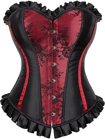 Jutrisujo Corset Top Women Lace pu Bustier Gothic Lingerie Plus Size