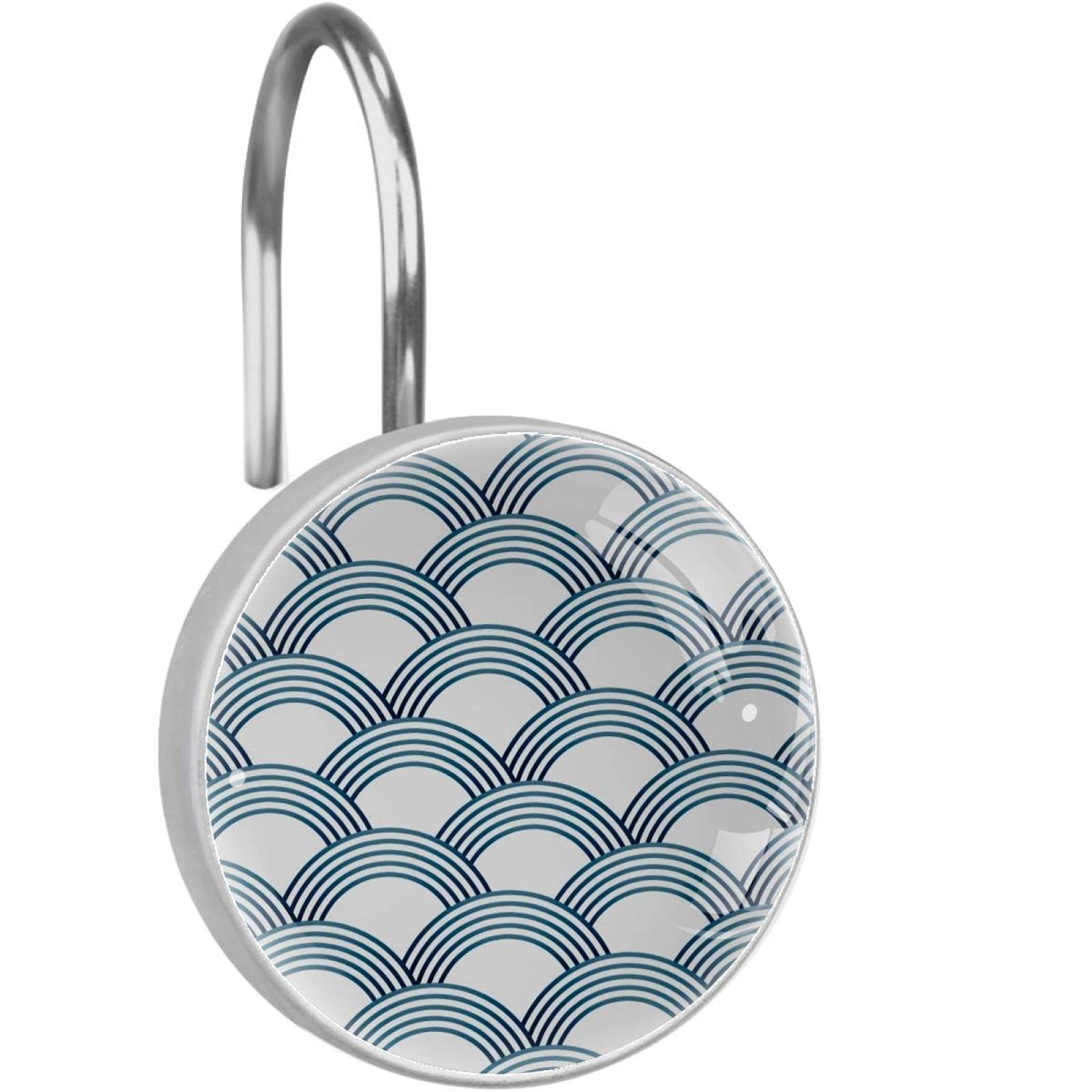 Crochets pour rideau de douche acier inoxydable anneaux salle de bain Sashiko