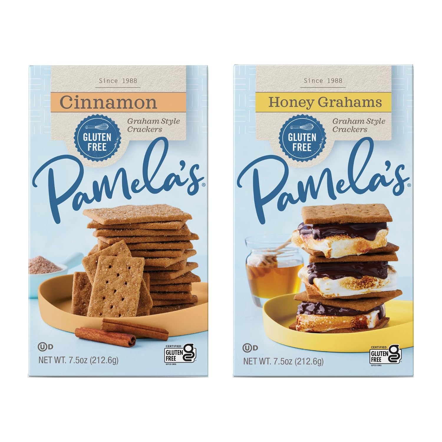 Pamela’s Graham Crackers, Honey, Gluten-Free, 7.5 oz. (Pack of 3)