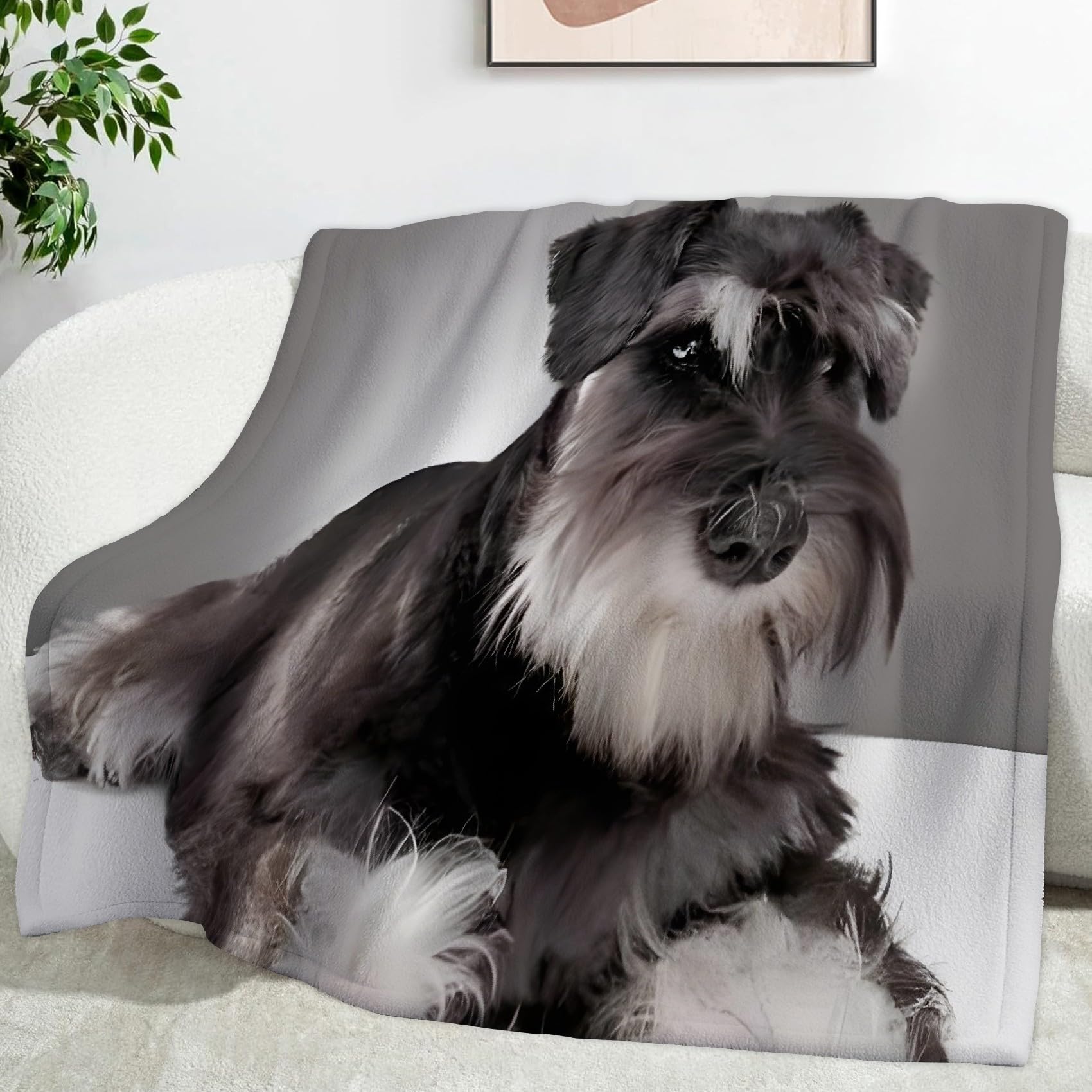 Genérico Spersonalizowany koc flanelowy duży czarny pies, miękki i przytulny, koc termiczny dla zwierząt 220 x 240 cm, idealny na sofy i łóżka, dla wszystkich grup wiekowych SF24