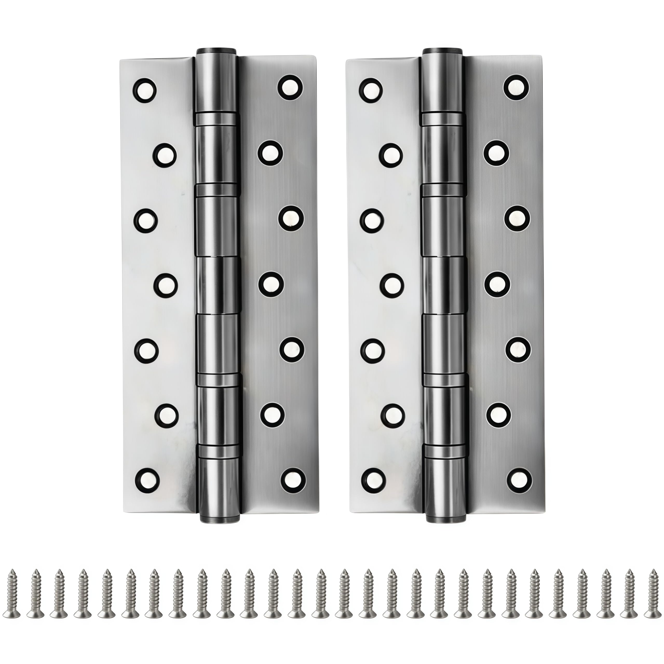 2 Pack Duty Stainless Steel Casement Hinges 8 Inch 3.5mm Thick Silver