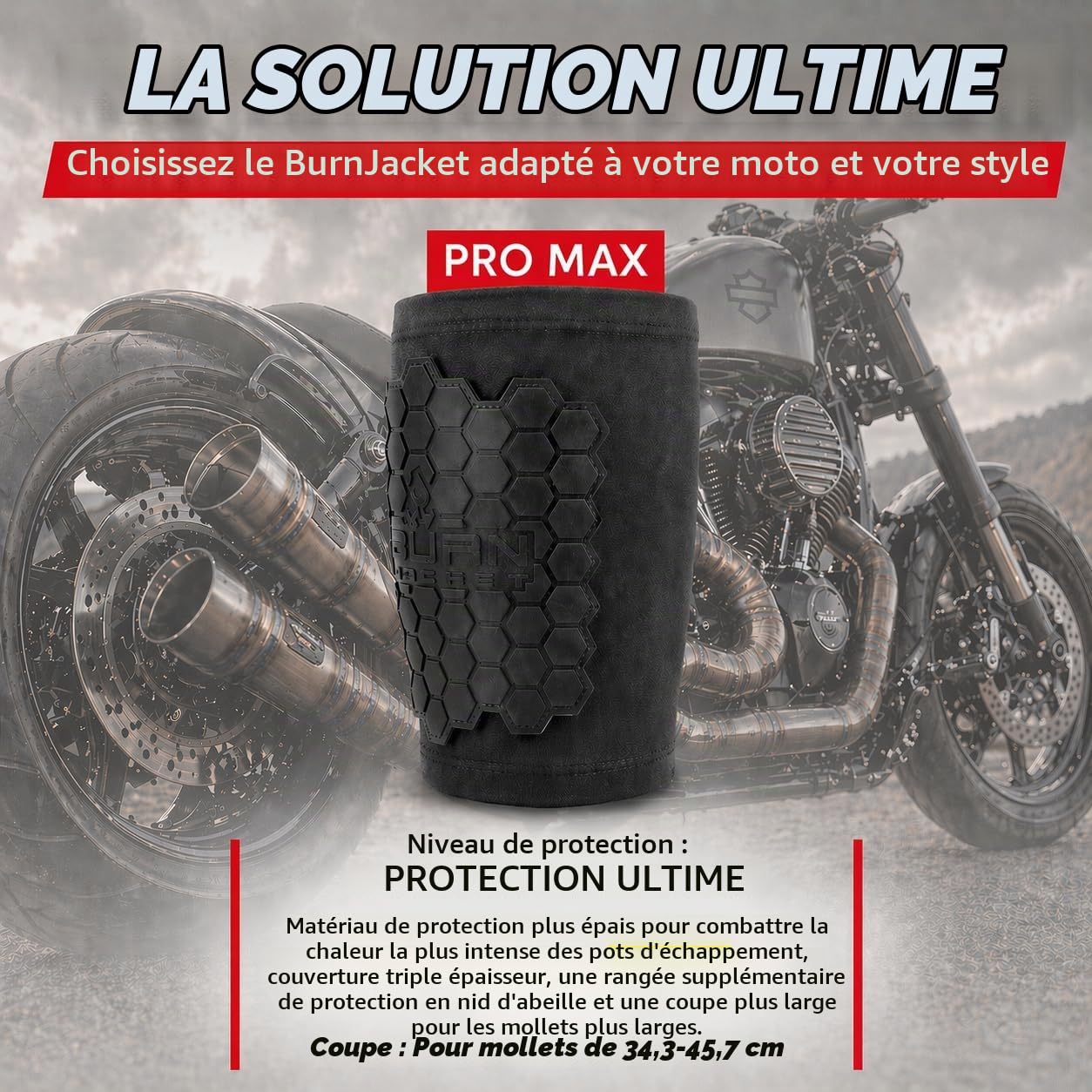 BurnJacket Manchon de protection pour tuyau d'échappement de moto