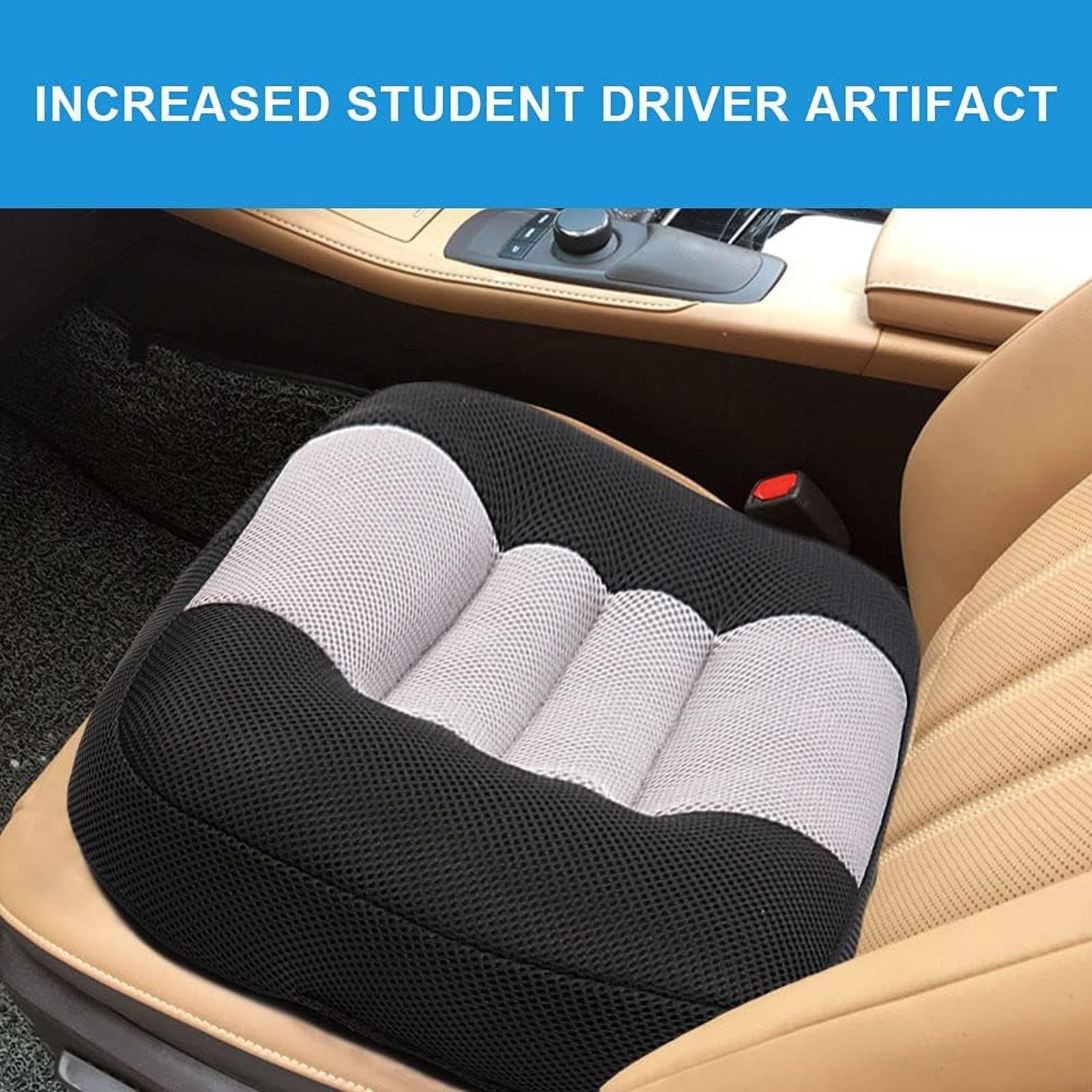Cuscino rialzante per seggiolino auto, 12 cm, design antiscivolo, per conducenti, passeggeri e bambini, ideale per aumentare l'altezza nel sedile di guida