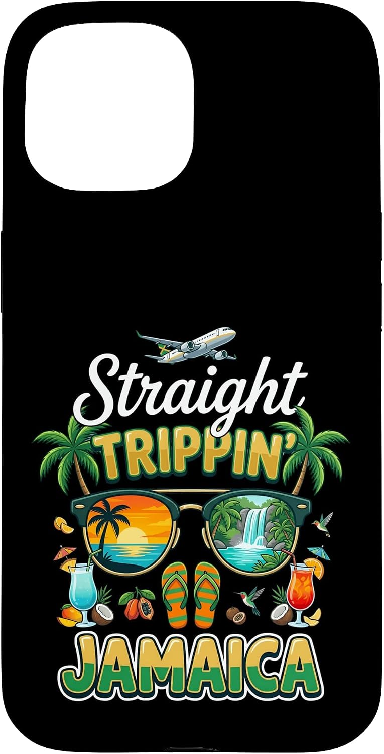 Straight Trippin' Jamaica Tropical Vacation Sunset Case for iPhone 15